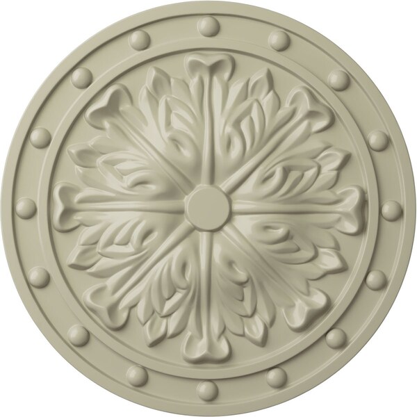 Ekena Millwork Foster Acanthus Leaf Ceiling Medallion (Canopies up to 2 1/4"), 20 1/2"OD x 1 1/2"P, Clear Yellow CM20FOCYF - main